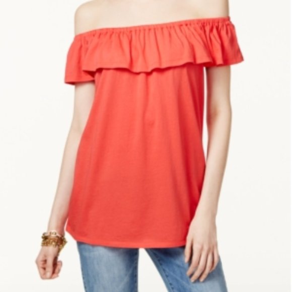 MICHAEL Michael Kors Tops - Michael Michael Kors Off-The-Shoulder Peasant Top
